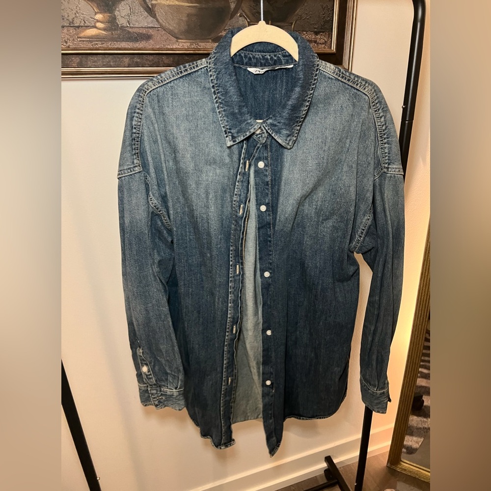 Zara denim button up